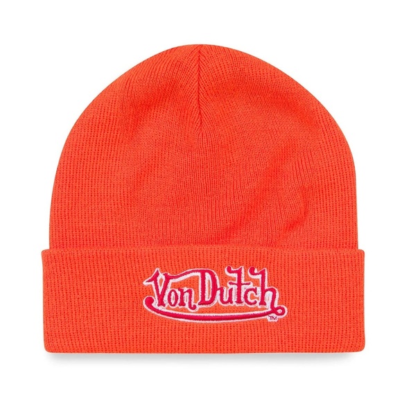 VON DUTCH Unisex Orange Logo Beanie | NEW/NWT!!🧡🧡 - Picture 1 of 6